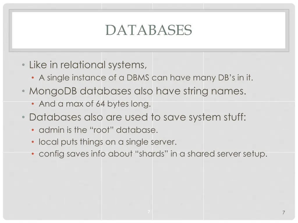 databases