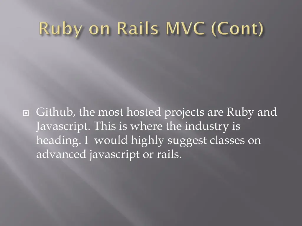 github the most hosted projects are ruby