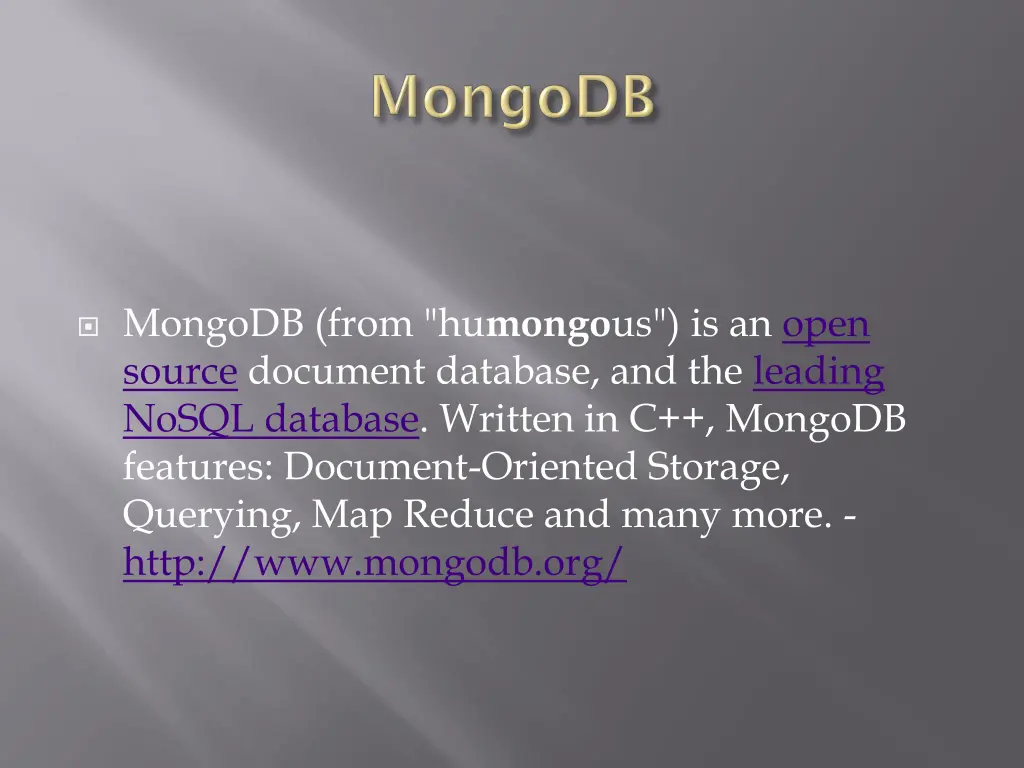 mongodb from hu mongo us is an open source