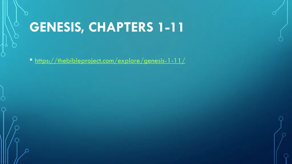 genesis chapters 1 11