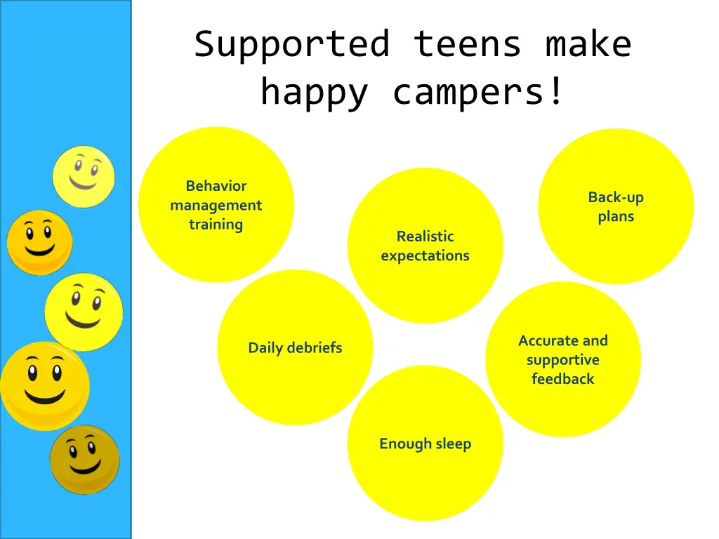 supported teens make happy campers