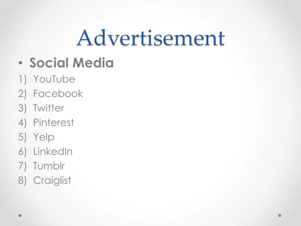 advertisement social media 1 youtube 2 facebook