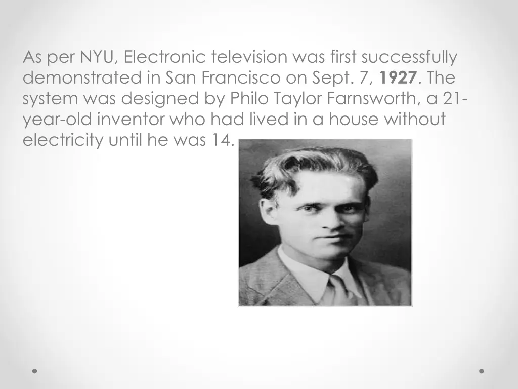 as per nyu electronic television was first