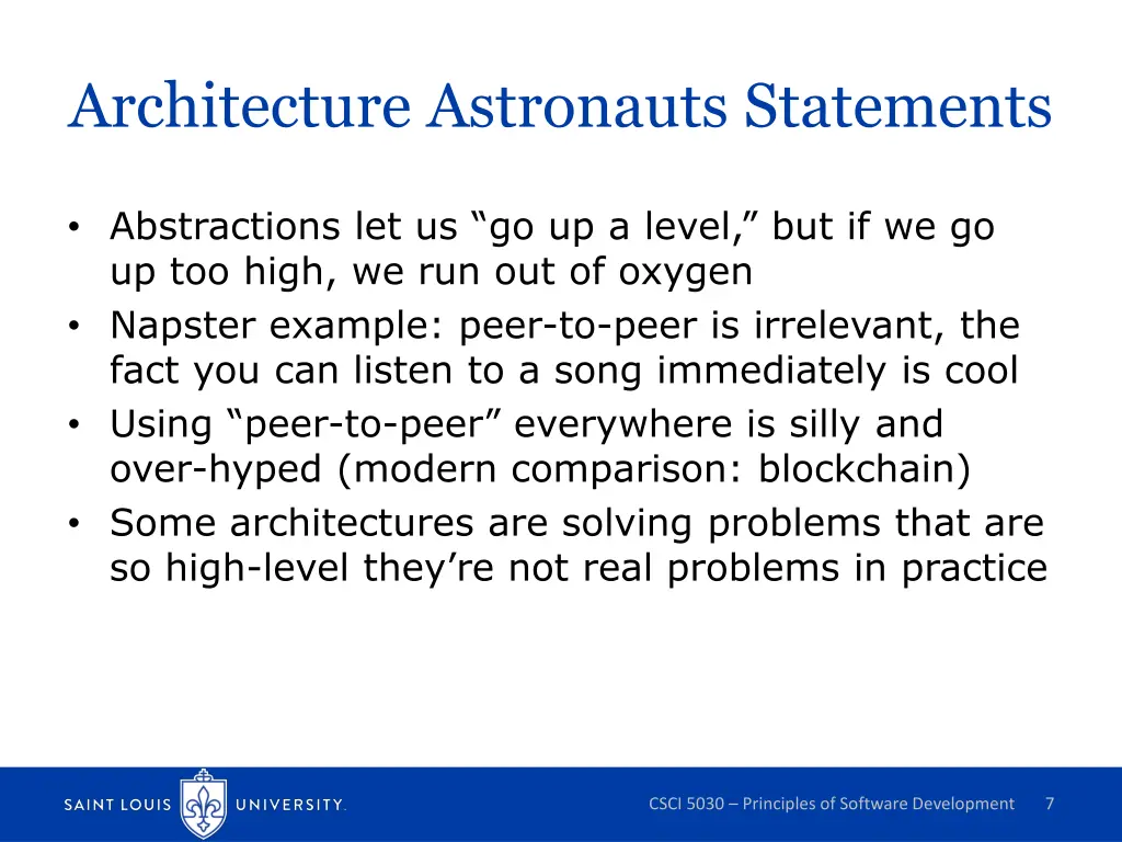 architecture astronauts statements