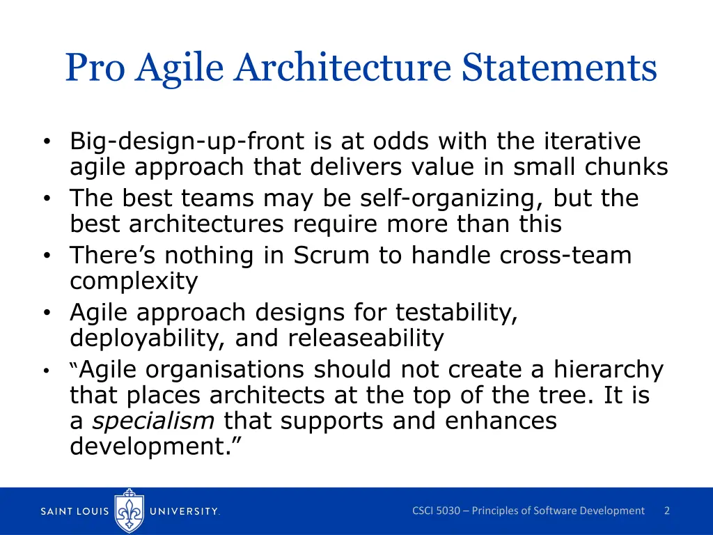 pro agile architecture statements