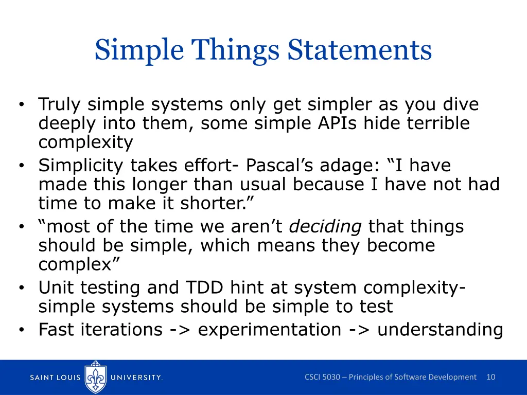 simple things statements