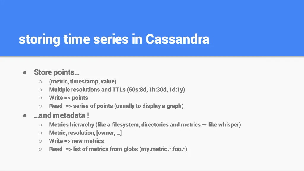 storing time series in cassandra