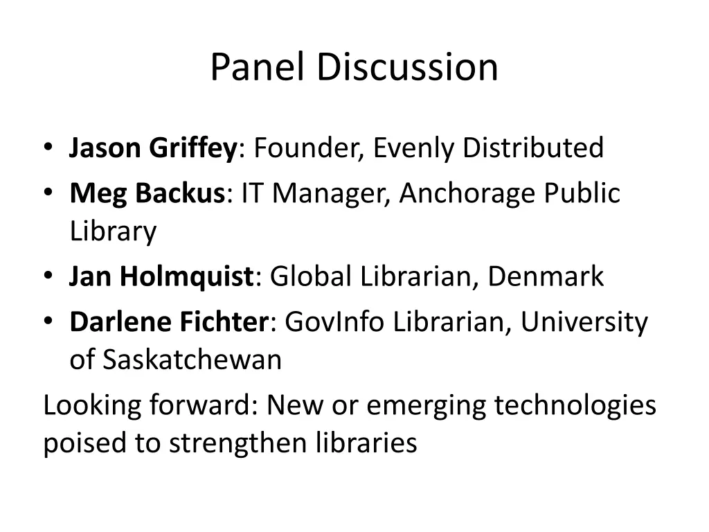 panel discussion