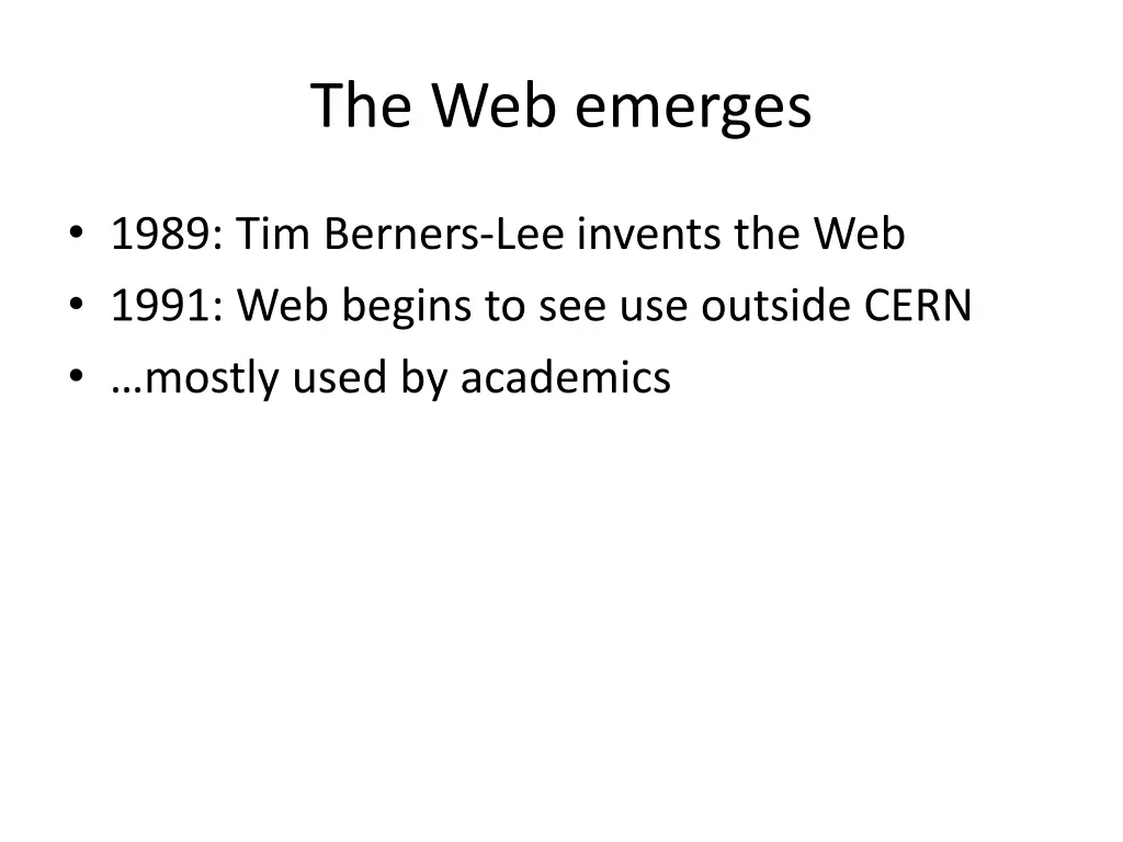 the web emerges