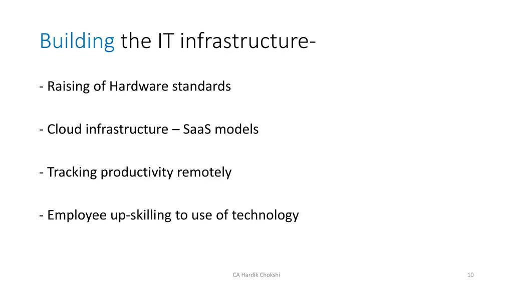 building the it infrastructure