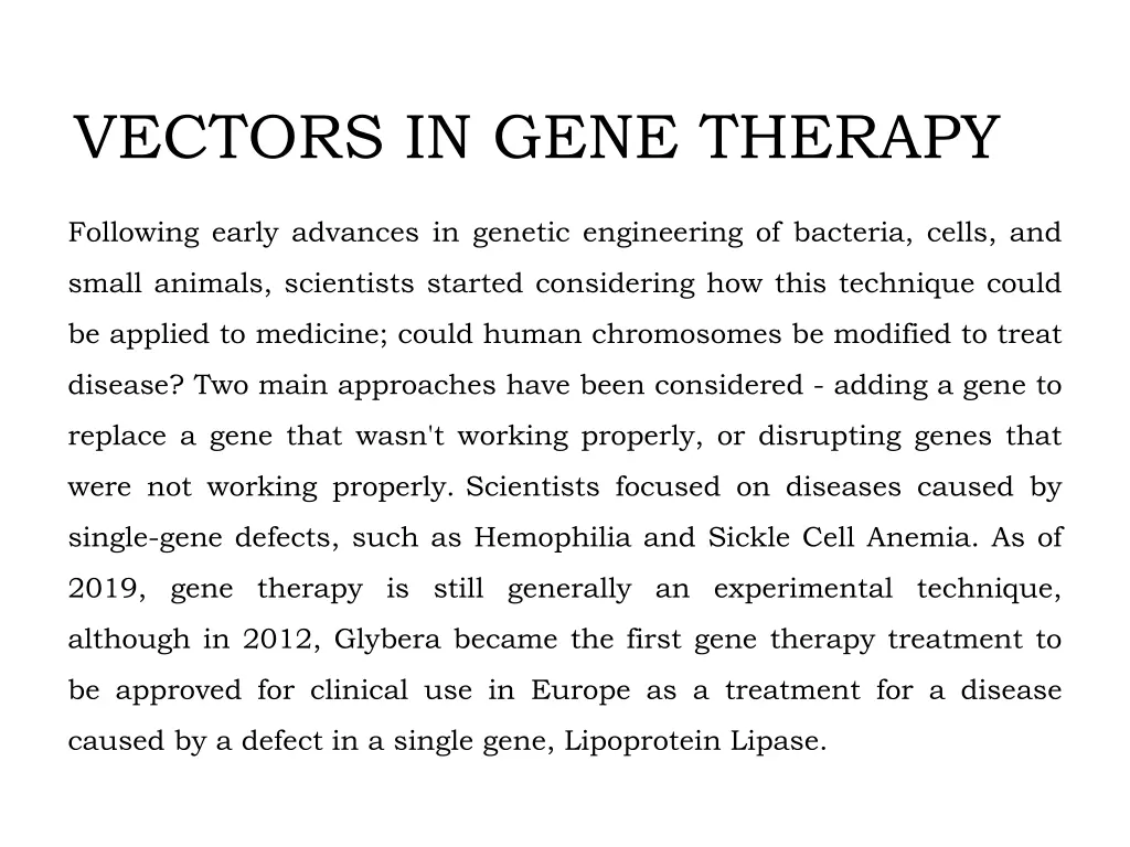 vectors in gene therapy