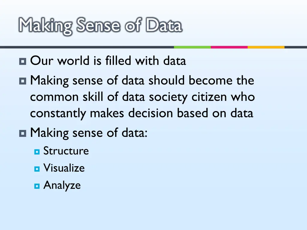 making sense of data 1