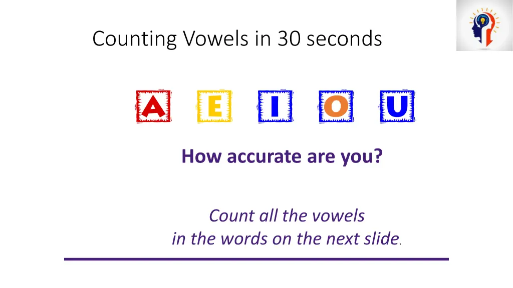 counting vowels in 30 seconds