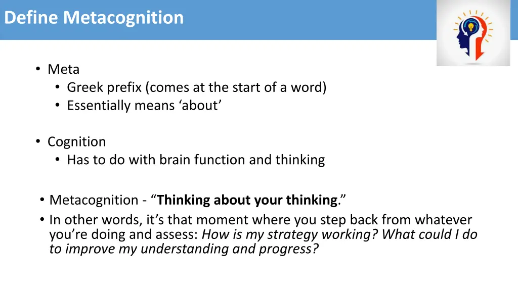 define metacognition