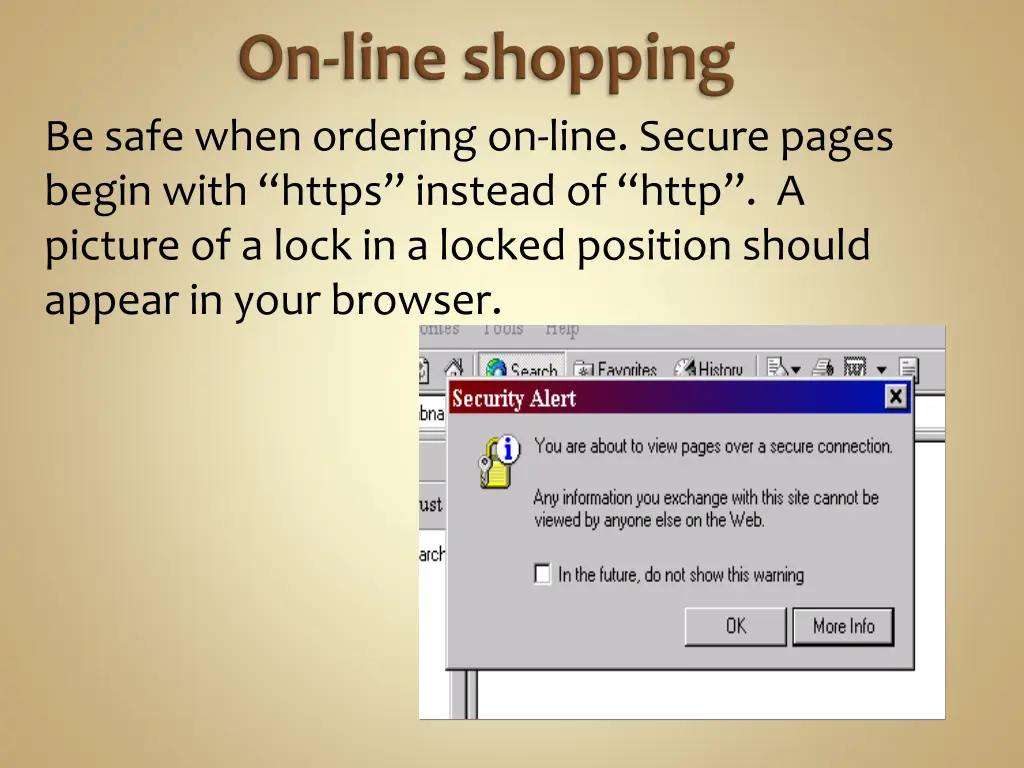 be safe when ordering on line secure pages begin