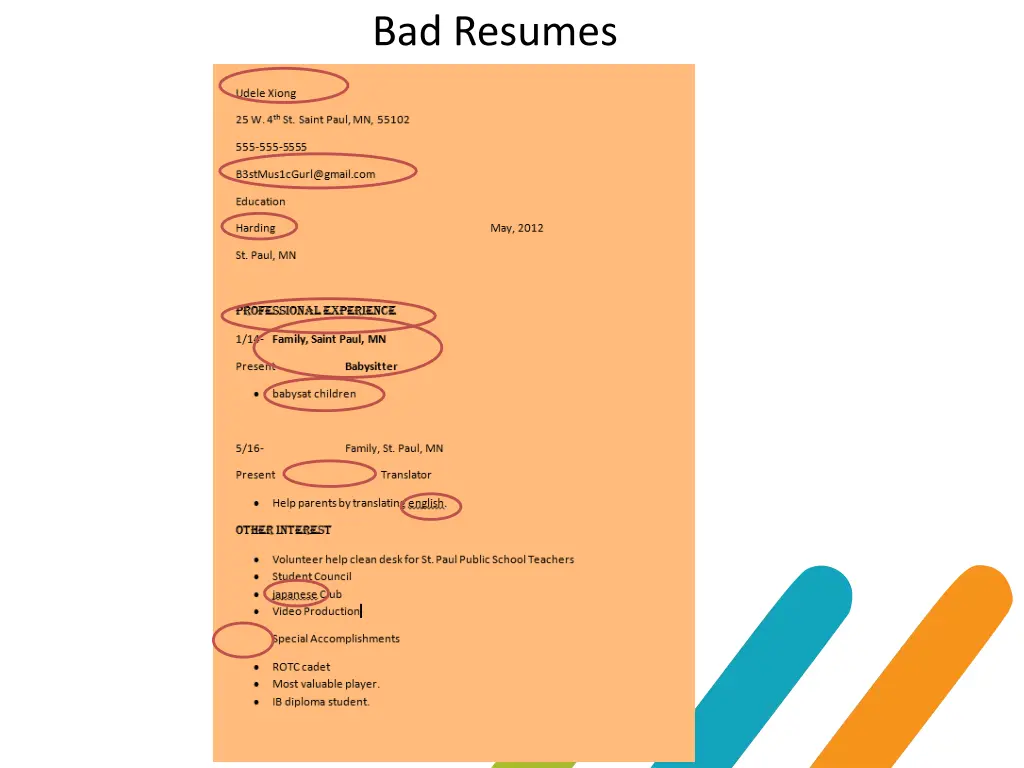 bad resumes