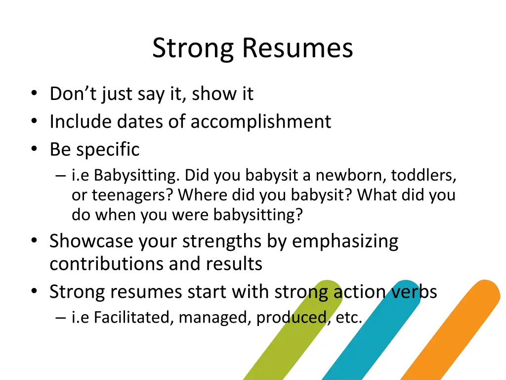 strong resumes