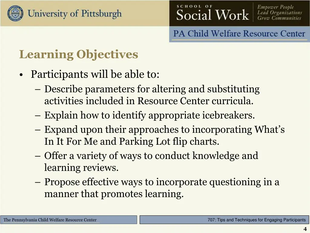 learning objectives