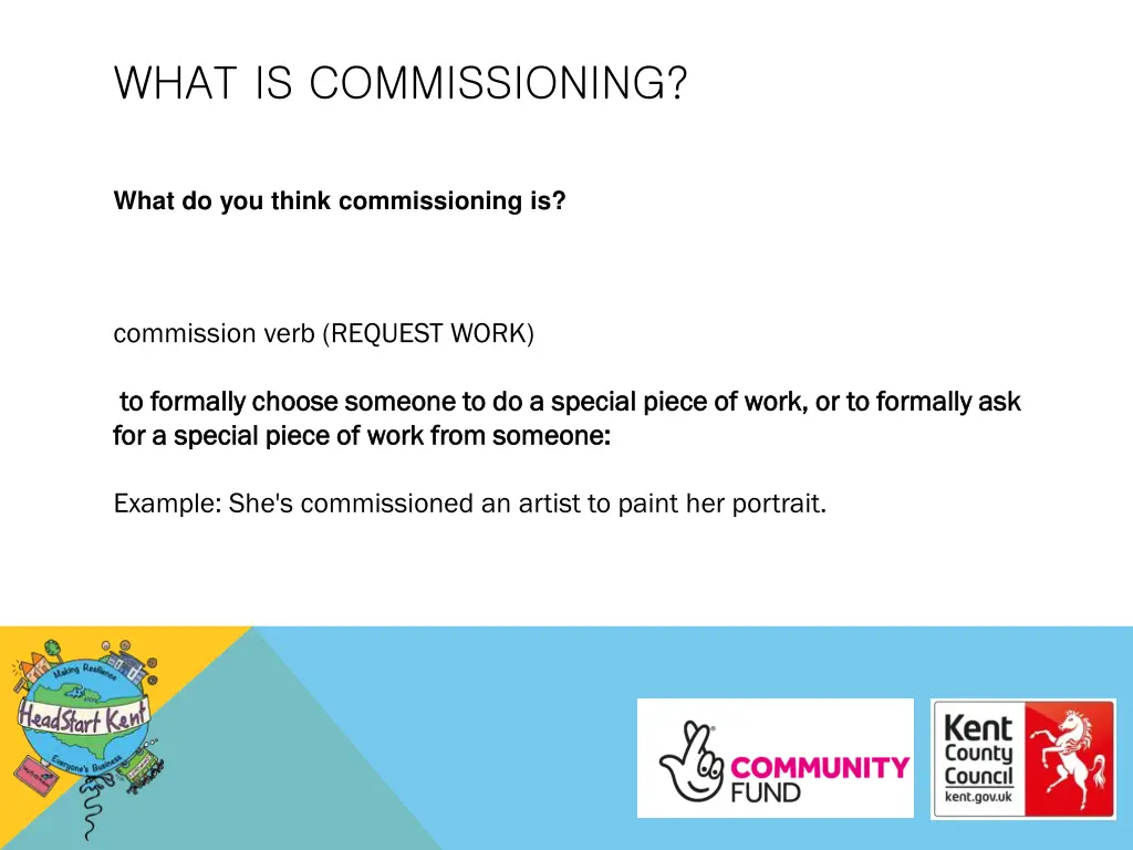 what is commissioning