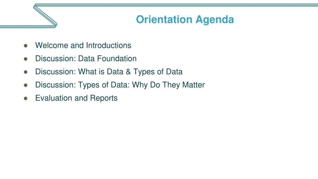 orientation agenda