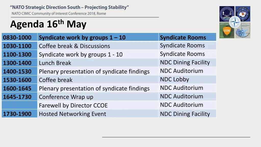 agenda 16 th may