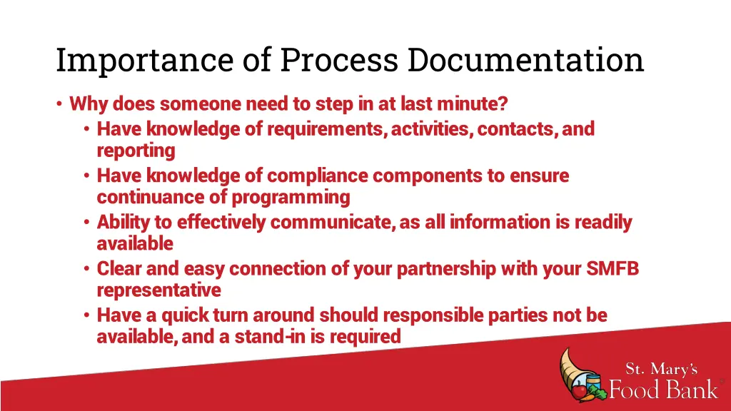 importance of process documentation why does