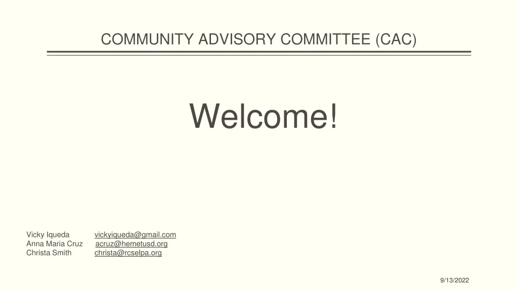 community advisory committee cac