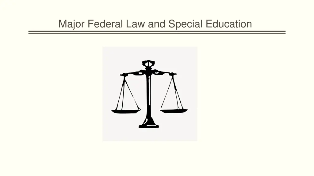 major federal law and special education