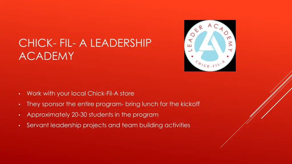 chick fil a leadership academy