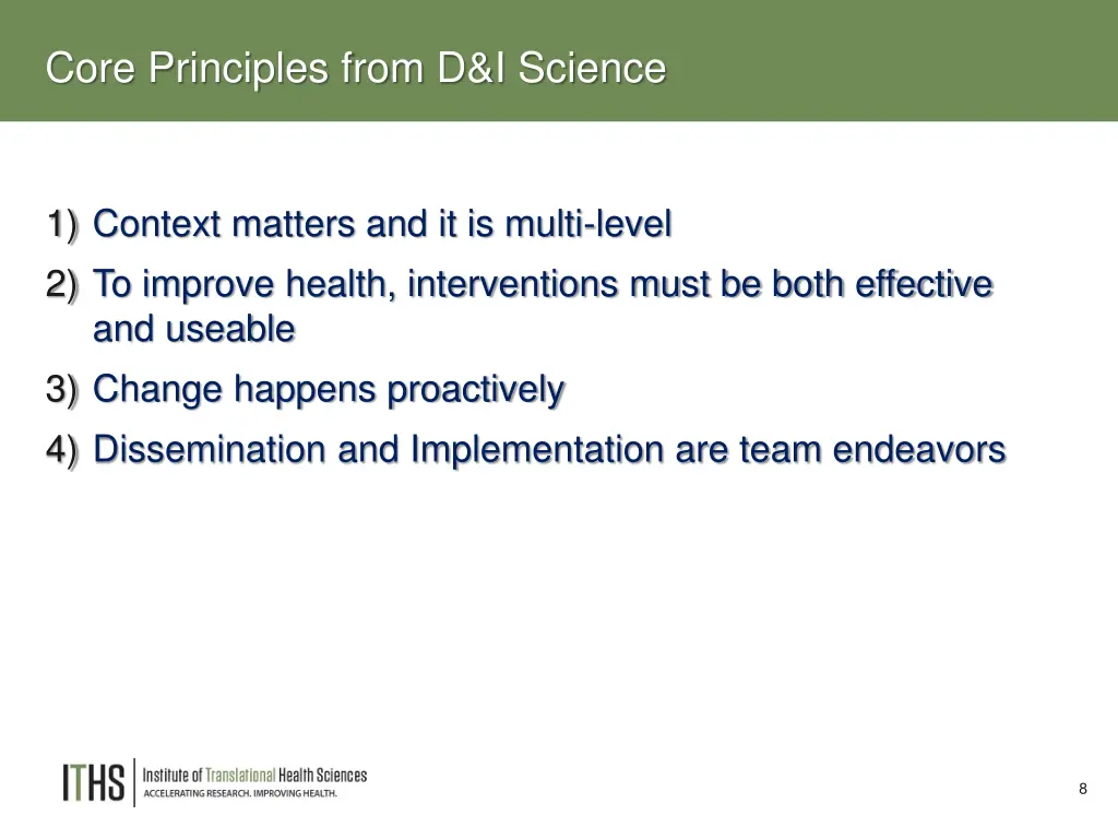 core principles from d i science