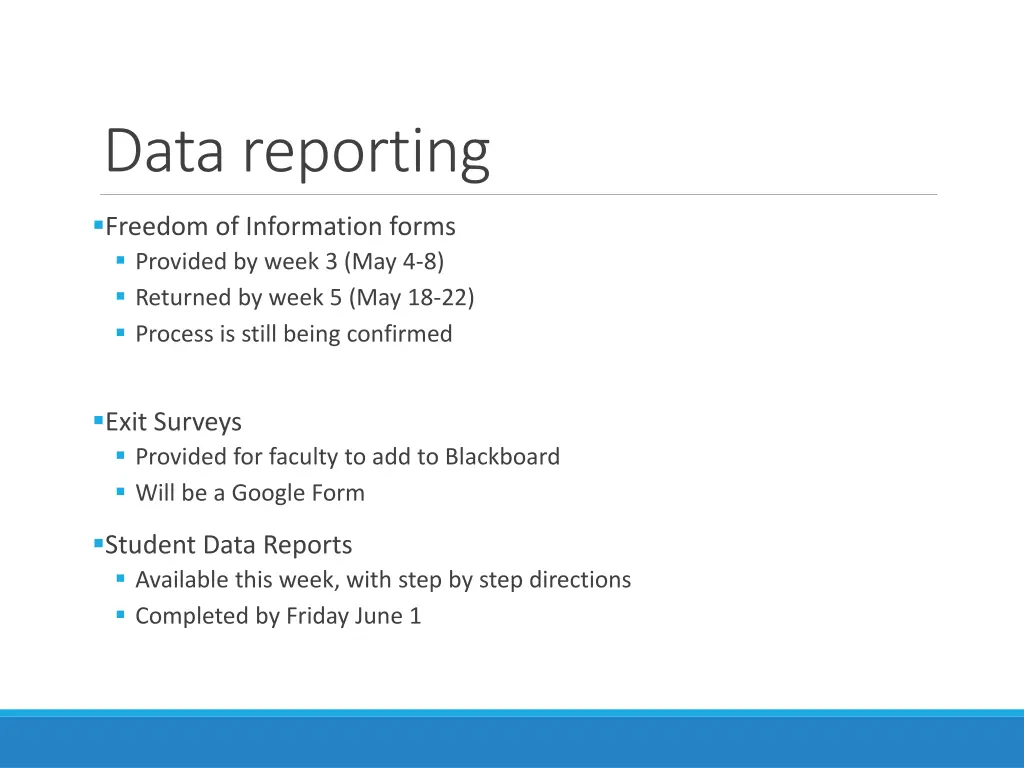 data reporting