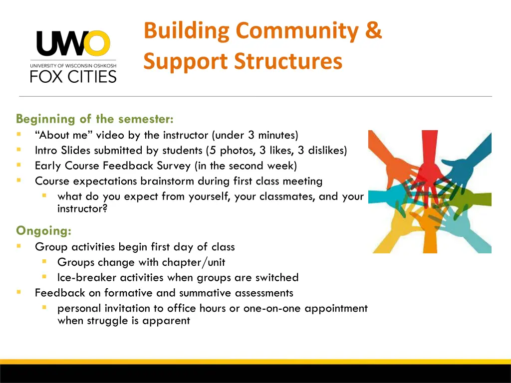 building community support structures