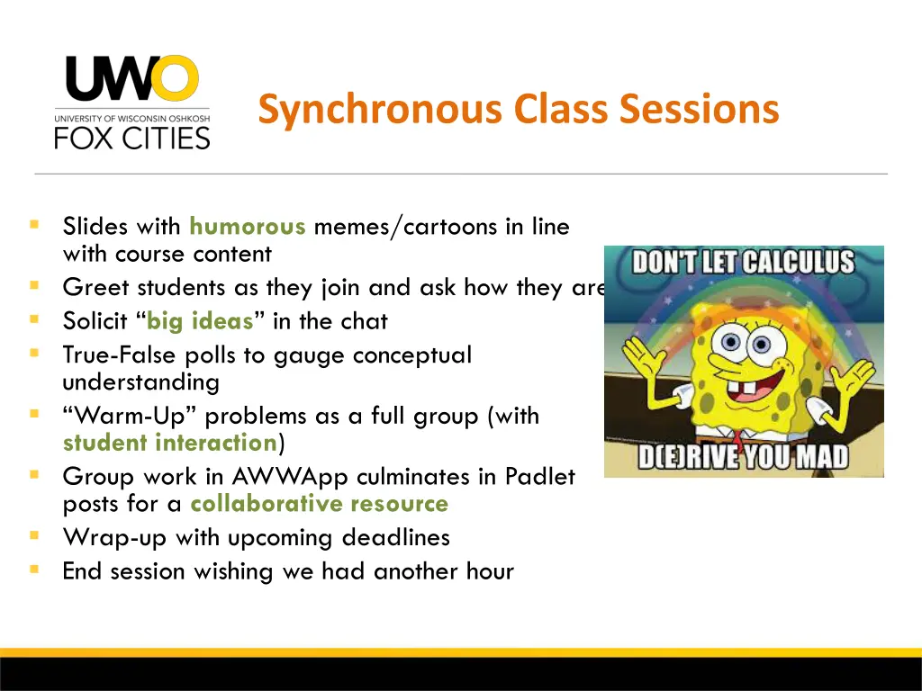 synchronous class sessions