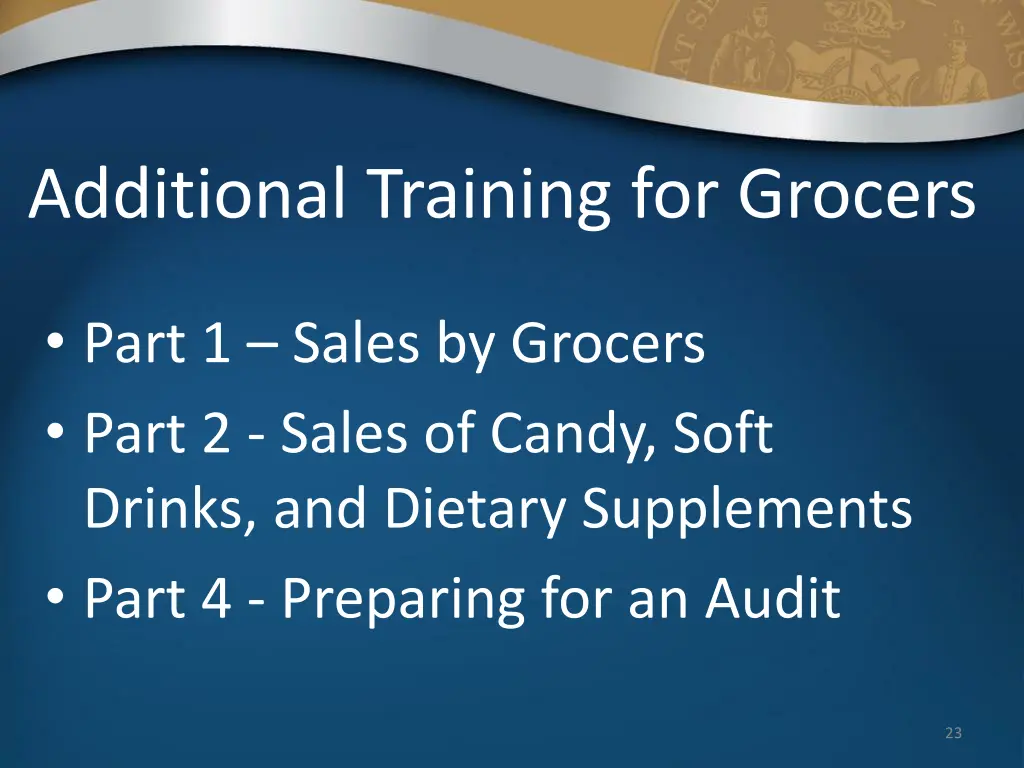 additional training for grocers 1