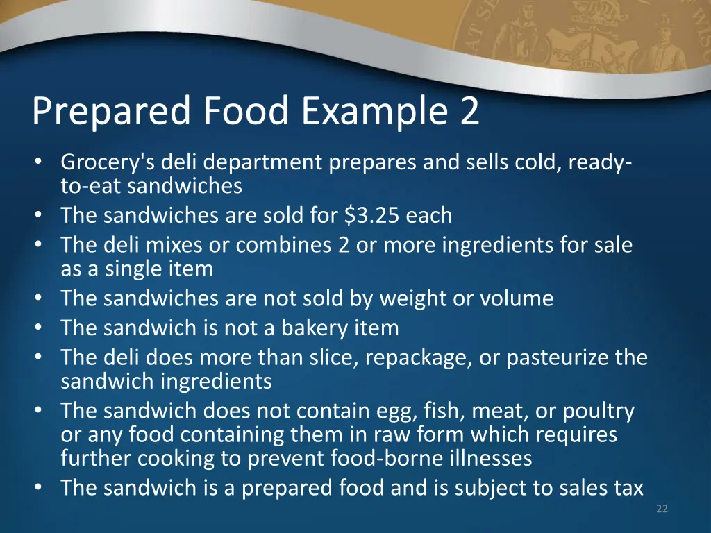 prepared food example 2 grocery s deli department