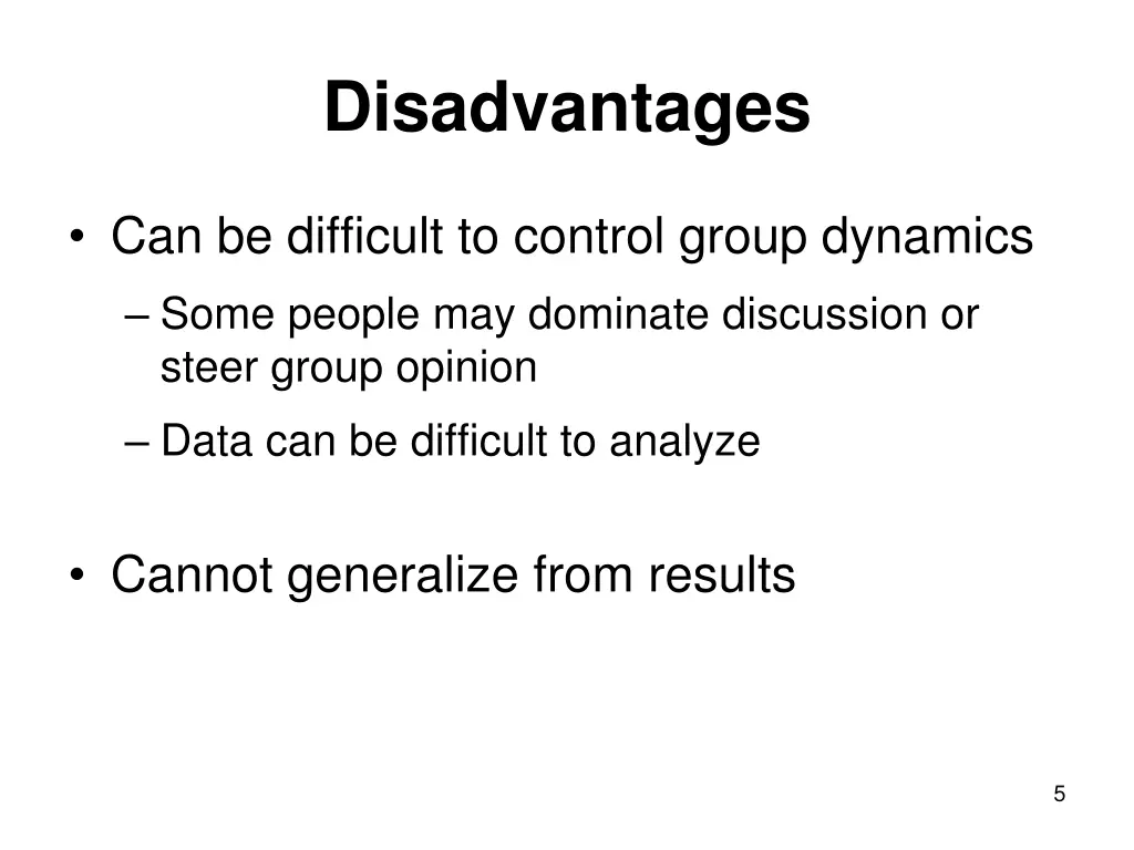 disadvantages