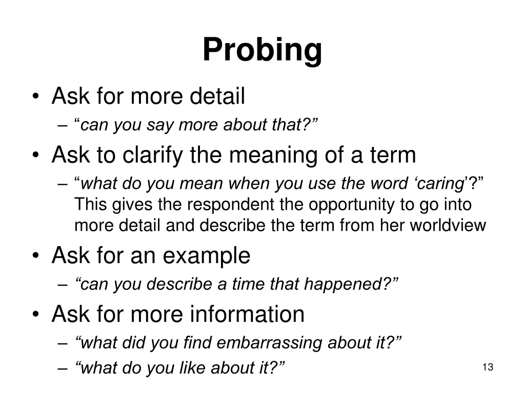 probing