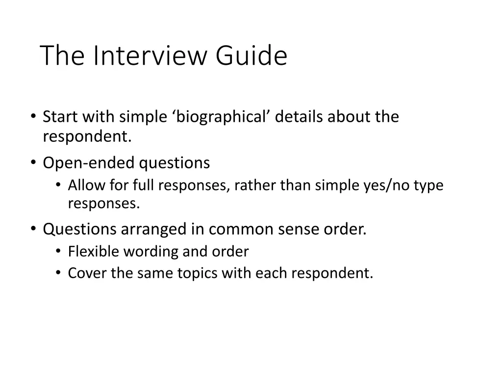 the interview guide