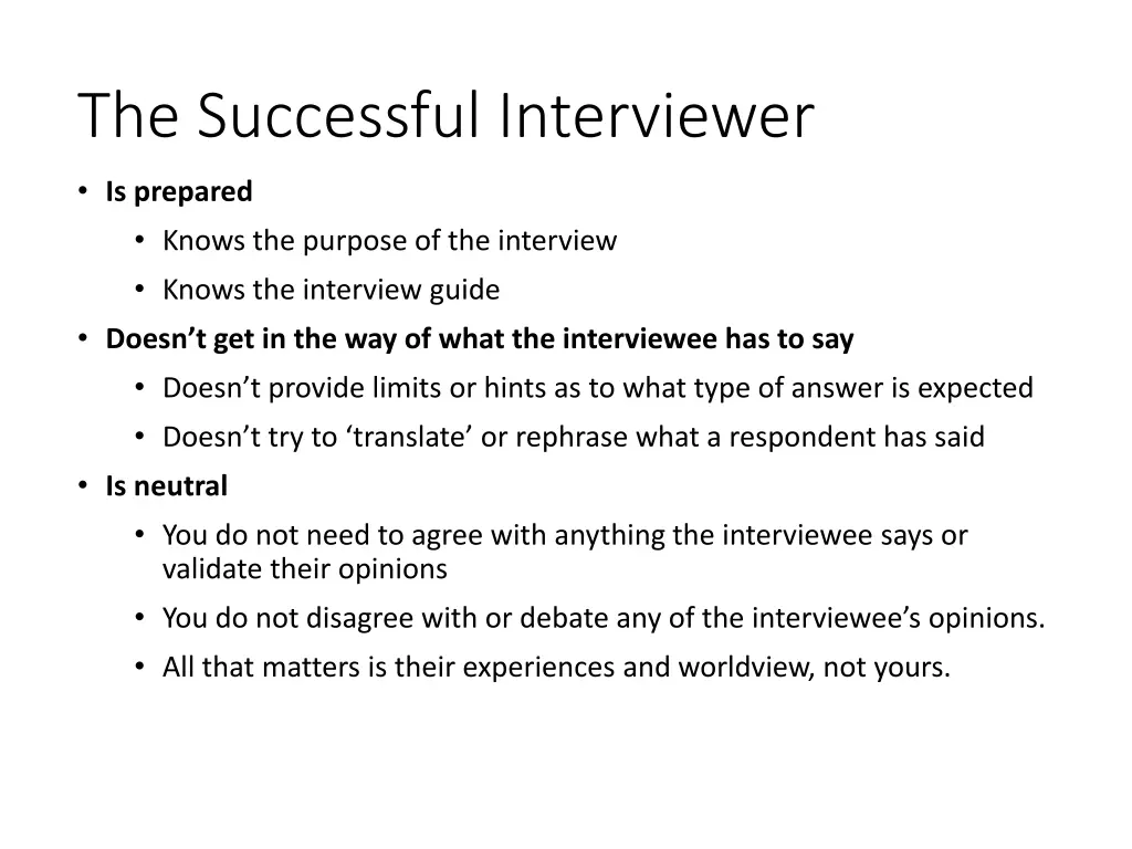 the successful interviewer