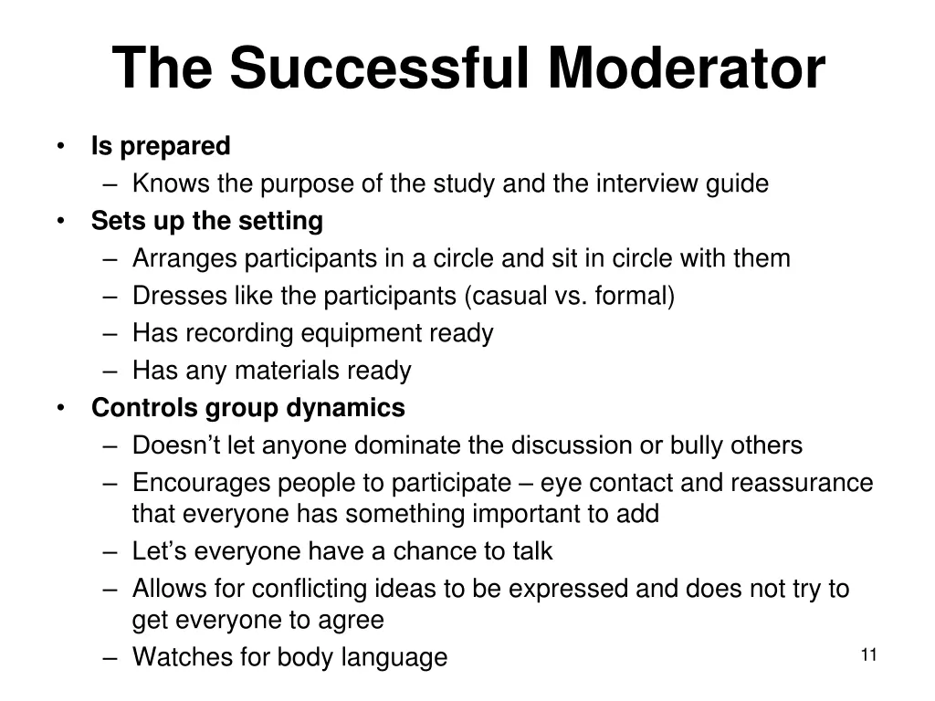 the successful moderator