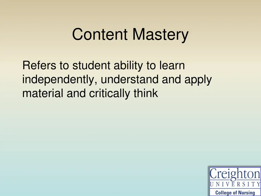 content mastery