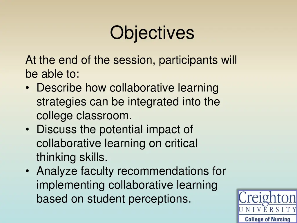 objectives