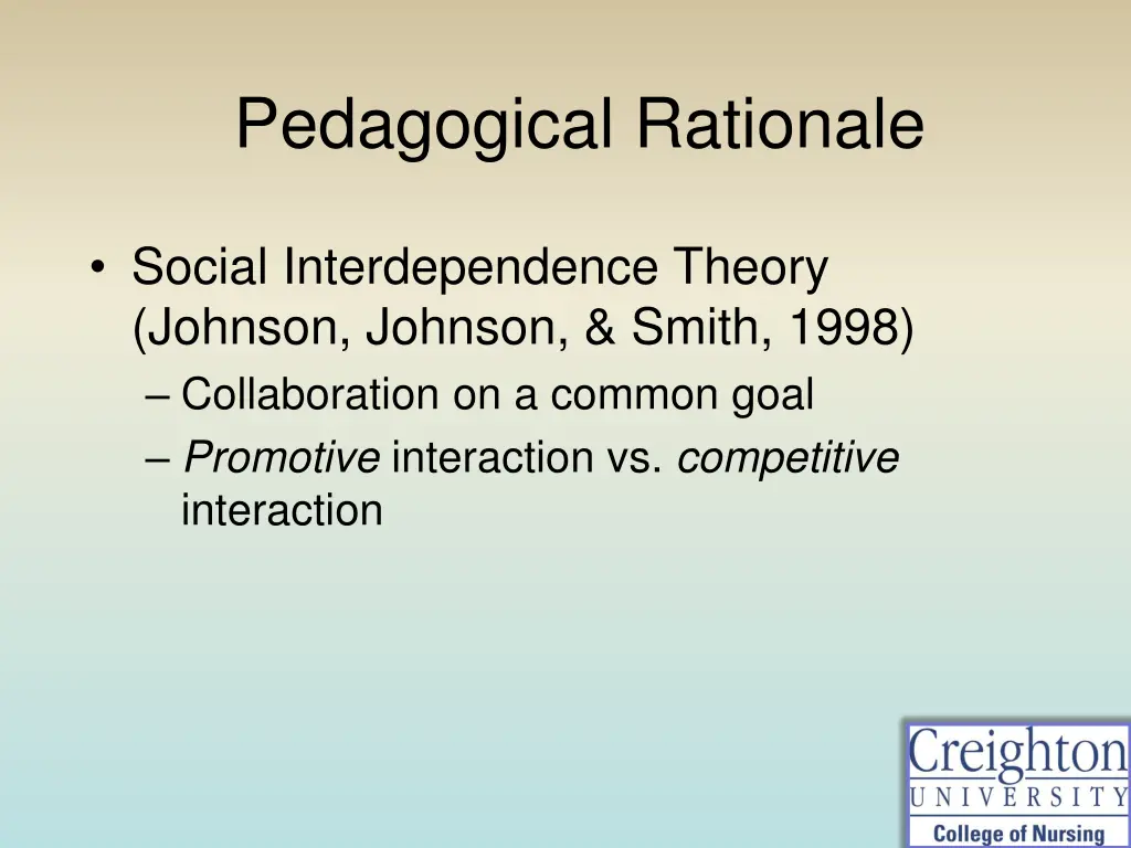 pedagogical rationale 1