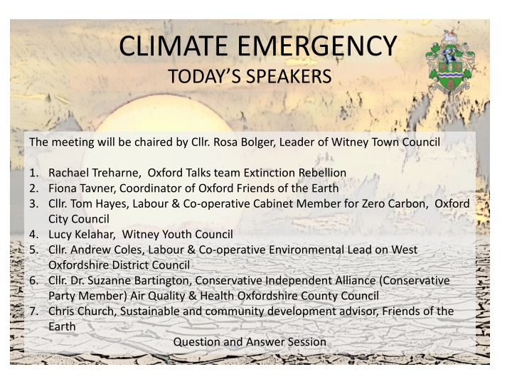 climate emergency today s speakers