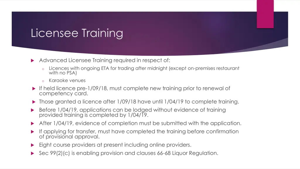 licensee training 1