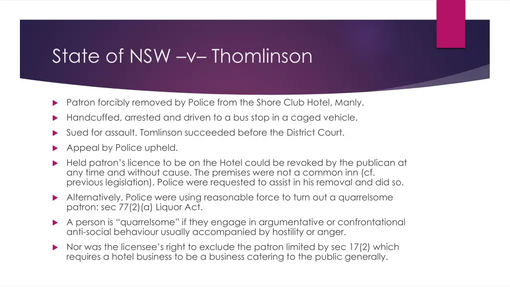 state of nsw v thomlinson