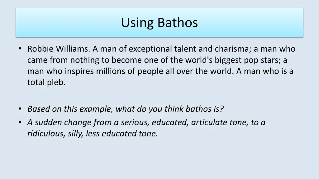 using bathos