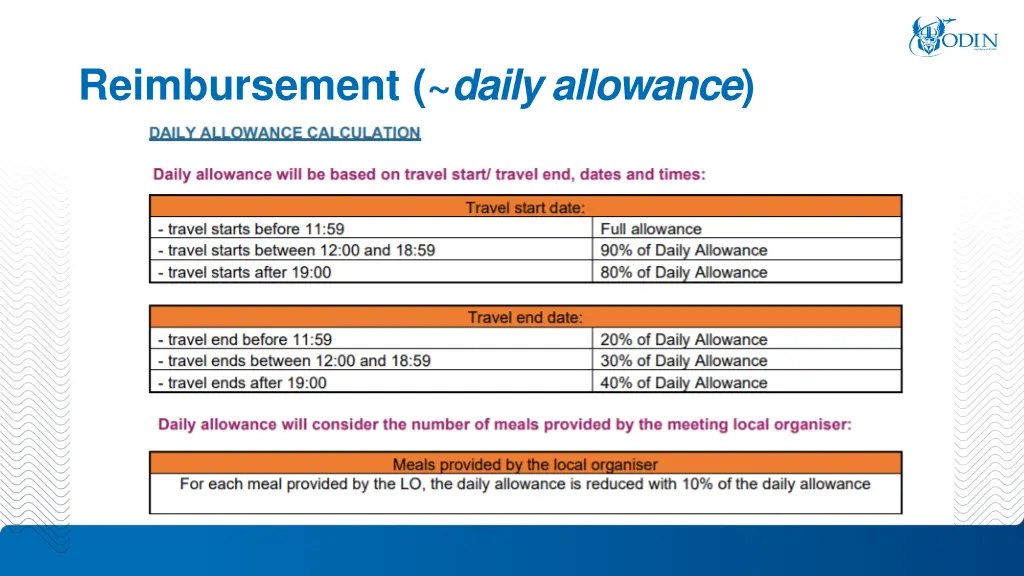 reimbursement daily allowance 1