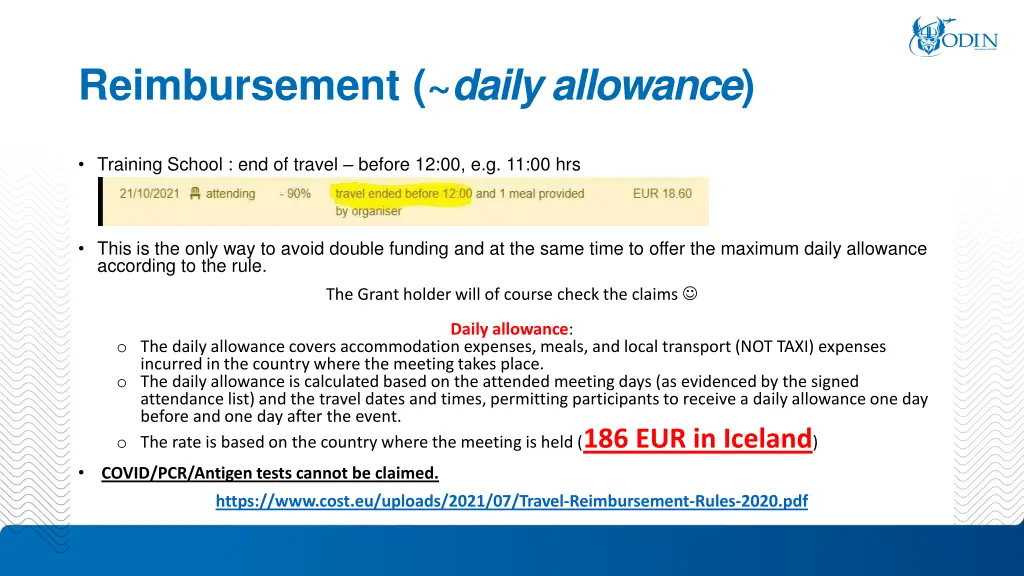 reimbursement daily allowance 2