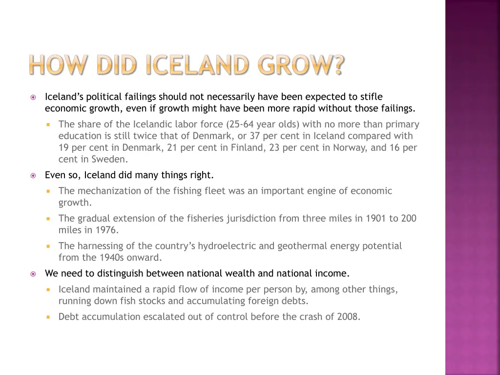 how did iceland grow